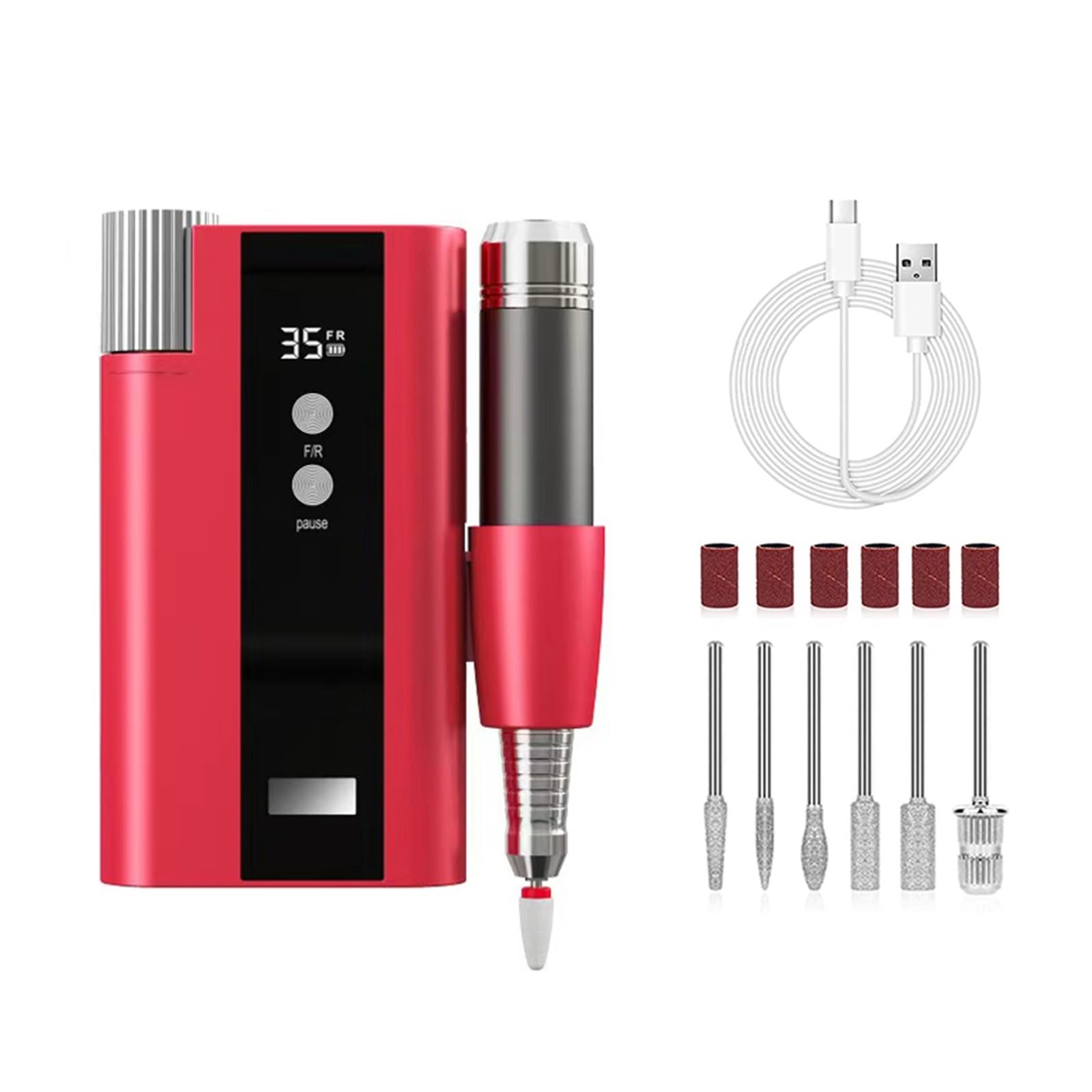 Trapano elettrico per unghie, Trapano for unghie 35000 RPM, macchina for manicure ricaricabile for trapano for for rimozione gel, penna for smalto con display LCD, nail art