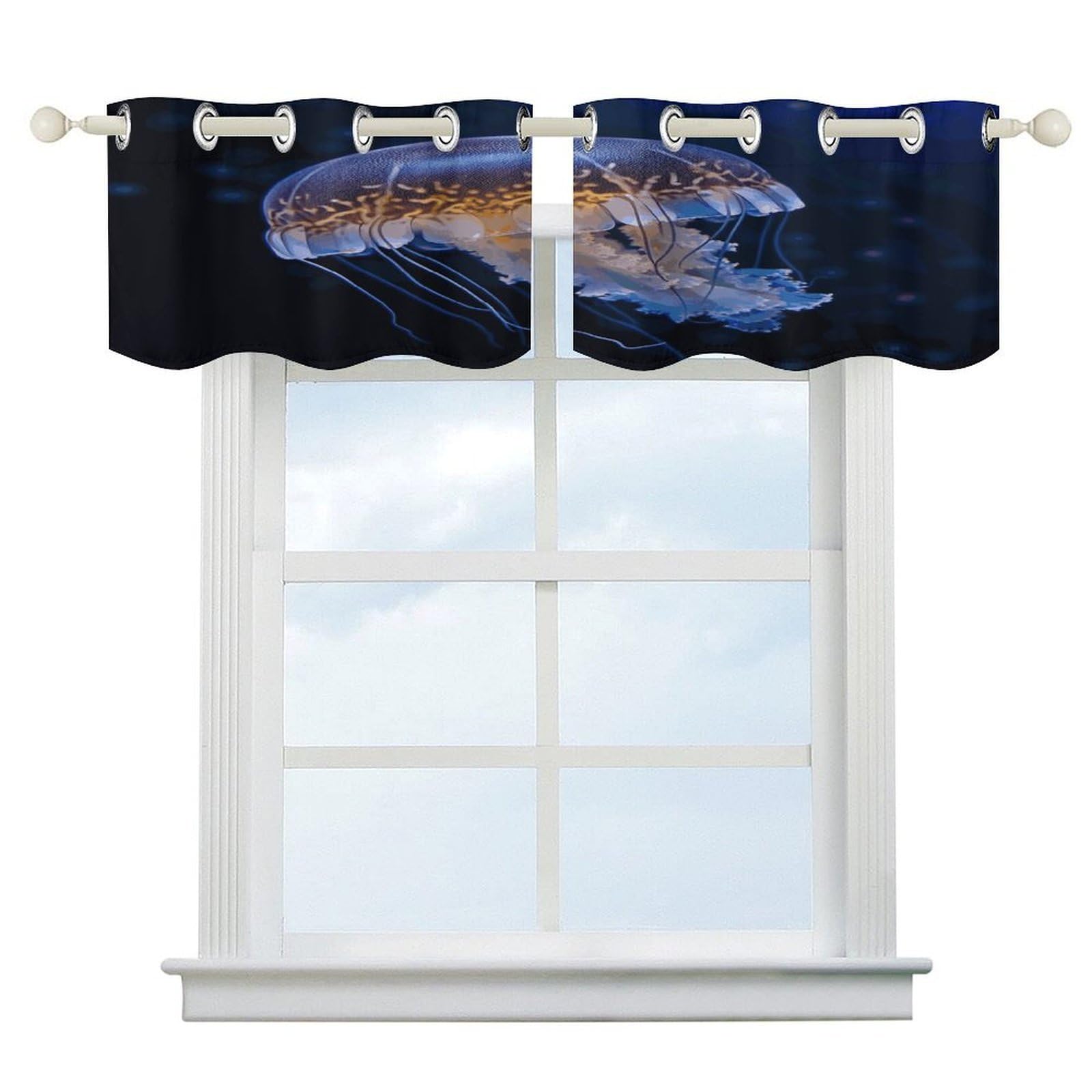 Fekiloot Style Jellyfish Short Curtains Valance Curtain