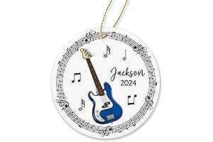 Personalized Guitar Bass Christmas Ornaments For Xmas Tree