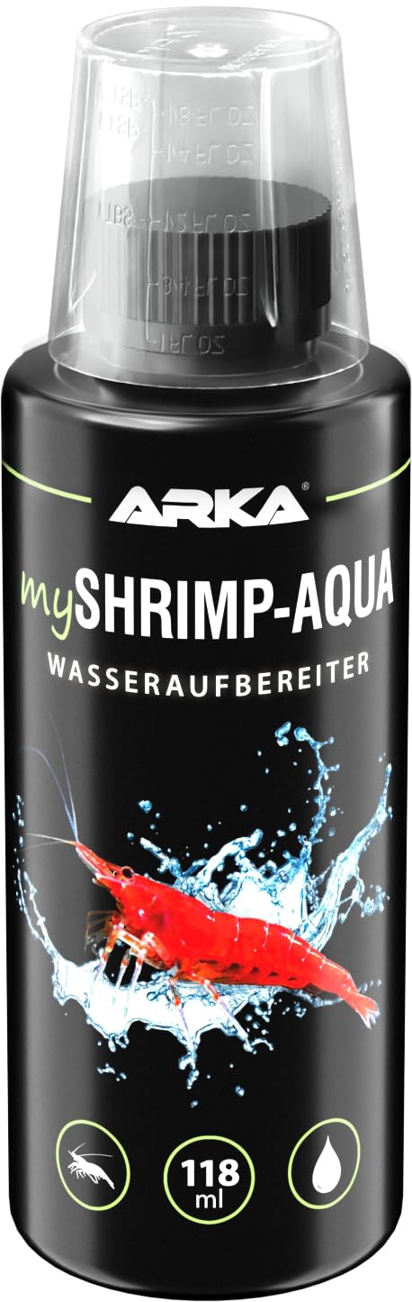 Wasseraufbereiter Garnelen Aquarium 118 ml – neutralisiert Chlor, Chloramine & Schwermetalle – entgiftet Nitrit, Ammoniak & Ammonium – für garnelengerechtes Süßwasser – ARKA mySHRIMP-Aqua