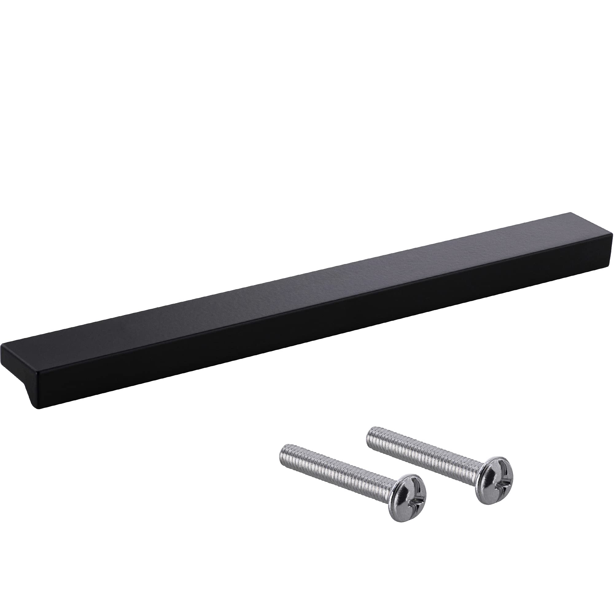 Gedotec Black Matte Furniture Handles Made Of Aluminium, 1 Piece Door Handles For Cupboards – Black Matt Including Mounting Material | Angle 0077 | La: 192 Mm | Handles For Kitchen Cupboards Cabinet Handles
