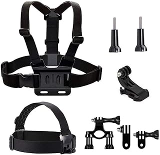 TEKCAM Action Camera Accessories Kit Compatible with Gopro Hero 12 11 10 9 /AKASO EK7000/Brave 4/Brave 7 LE/V50/APEXCAM/WOLFANG More Action Camera, Chest Strap Mount Head Strap Bike Handlebar Mount