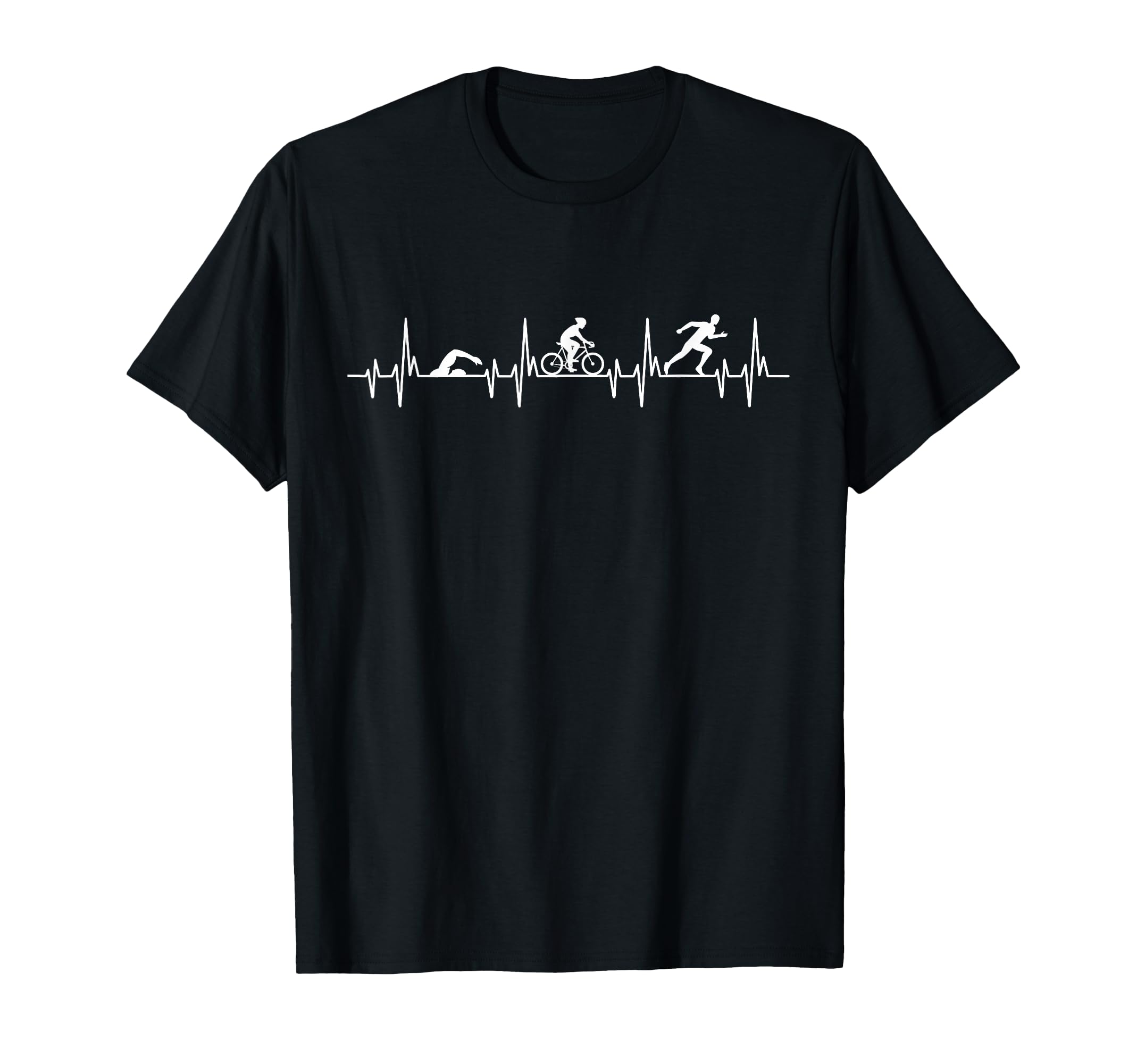 Swim Bike Run Heartbeat Triathlete Gift Triathlon T-Shirt