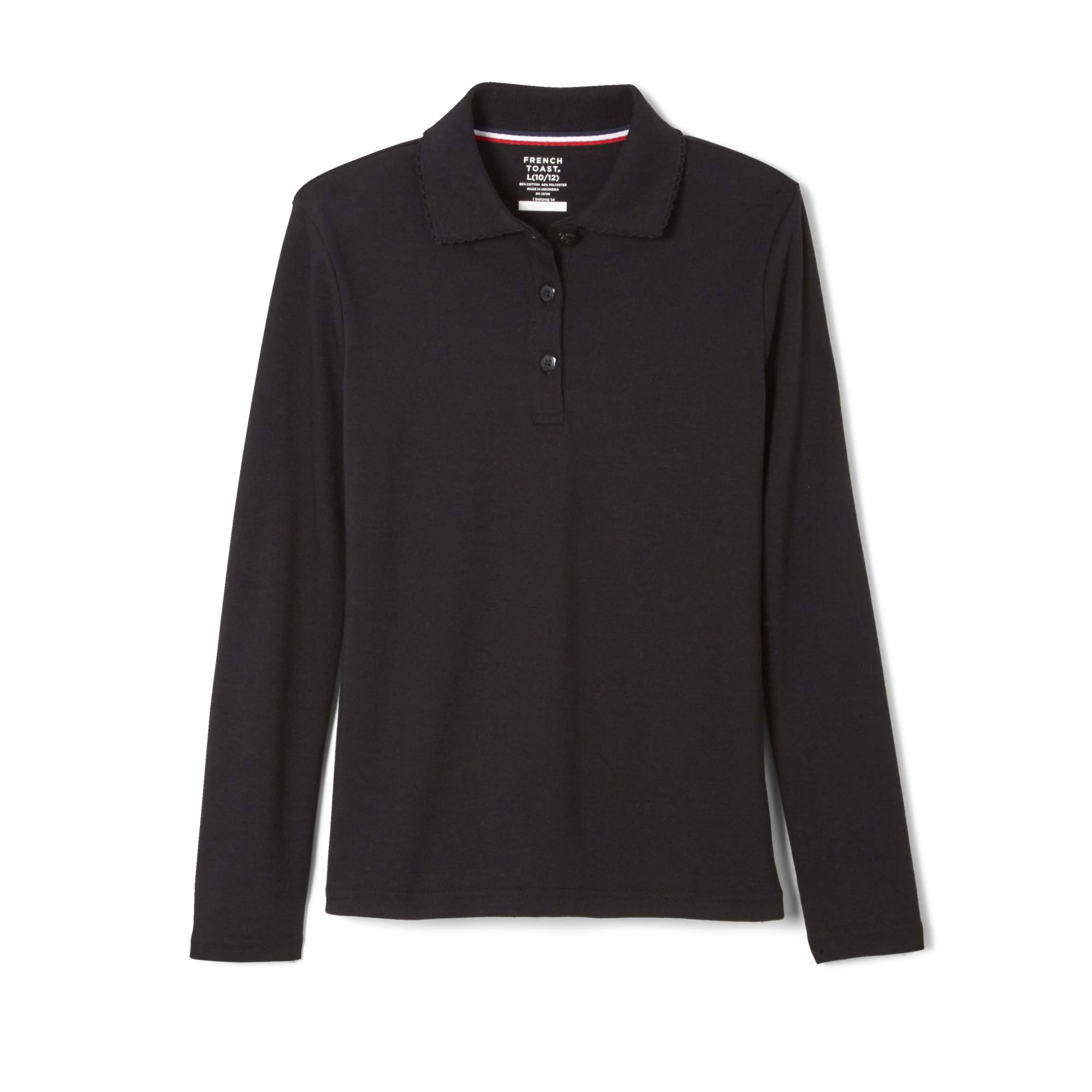 French Toast Girls Plus Size' Uniform Long Sleeve Polo with Picot Collar (Standard &amp; Plus)
