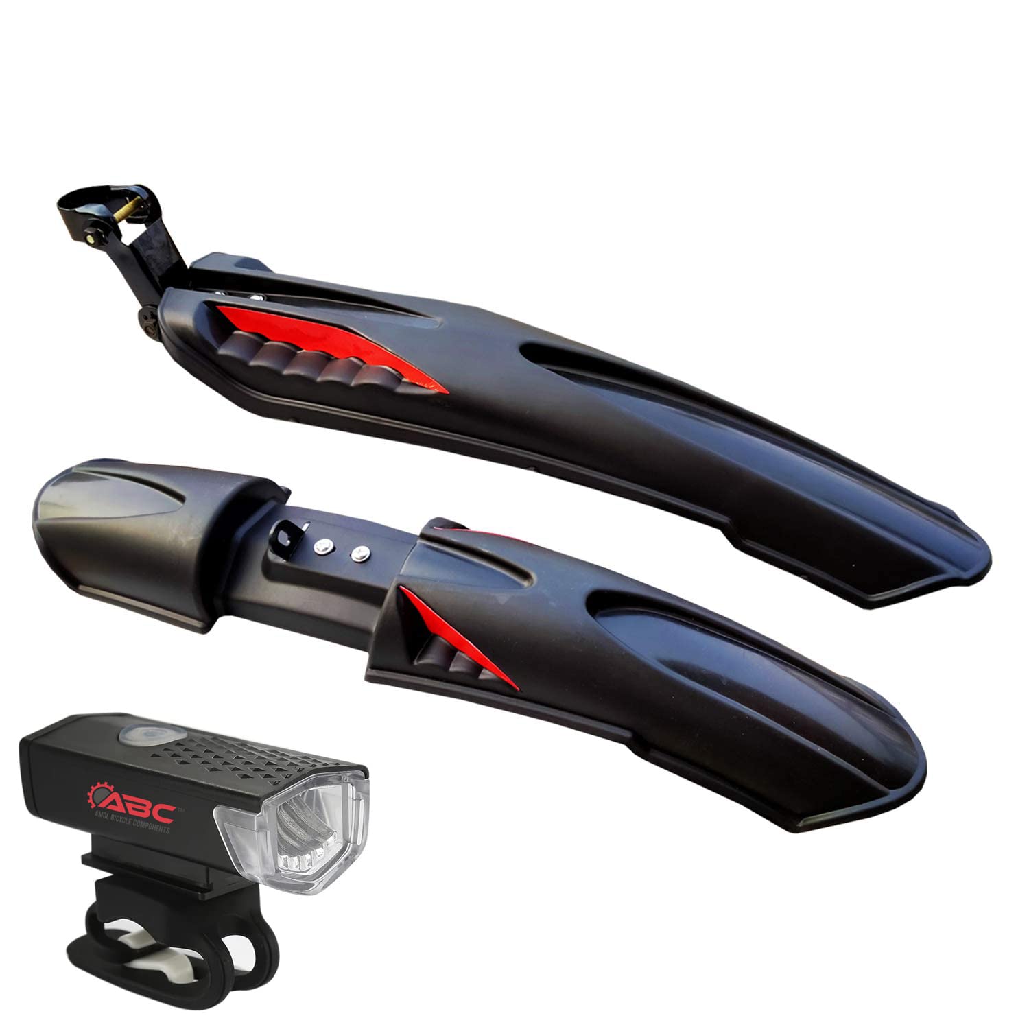 ABC AMOL BICYCLE COMPONENTS Bicycle Front & Rear Dual Tone Mudguard + 1 Cycle Waterproof USB Rechargeable Black Headlight (B0BRWNMJ7Y) Amazon Price History, Amazon Price Tracker