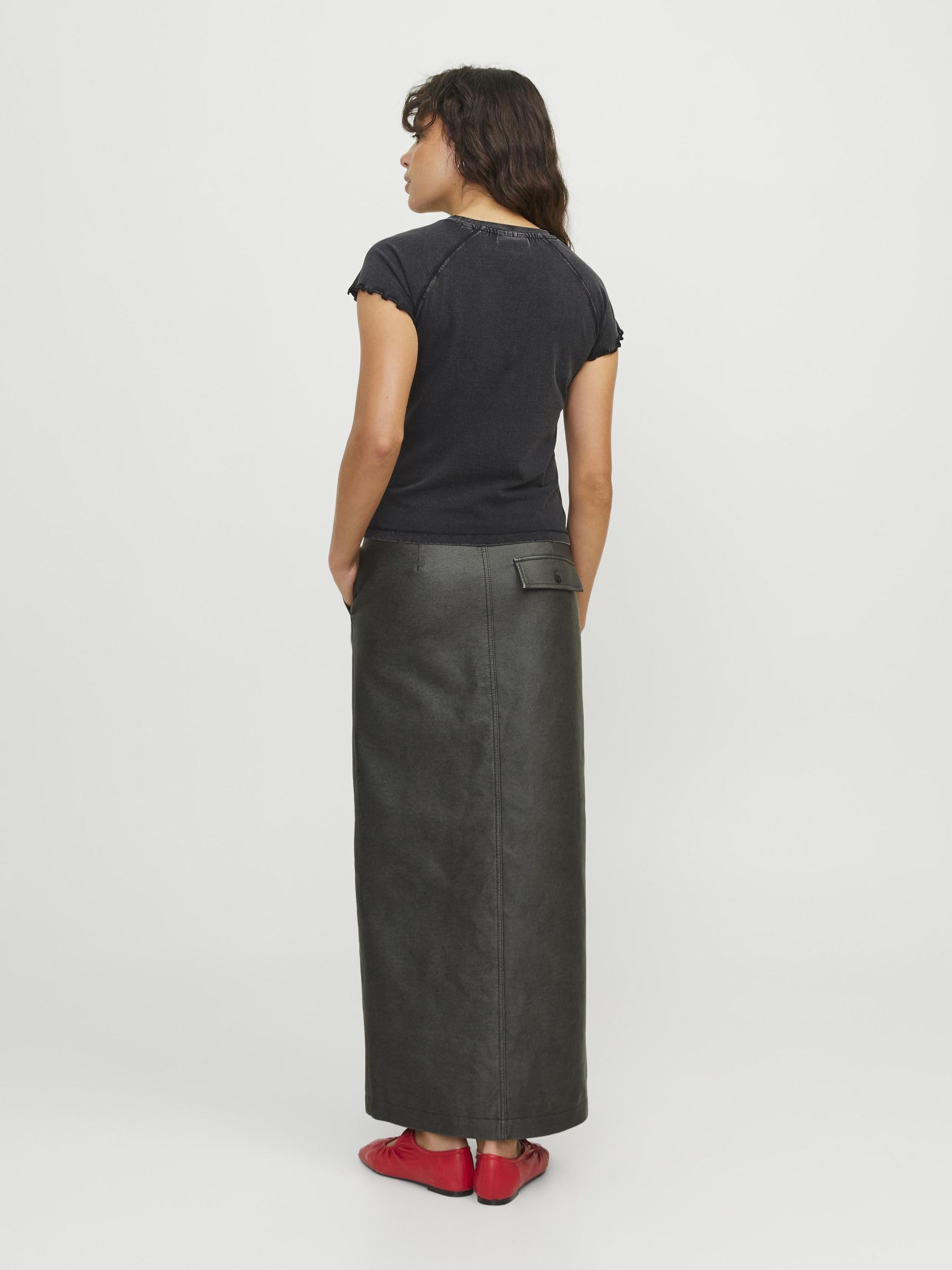 Jack & Jones Jxmaddy Reg Long MW PU Skirt Otw Falda Mujer (Pack de 1)