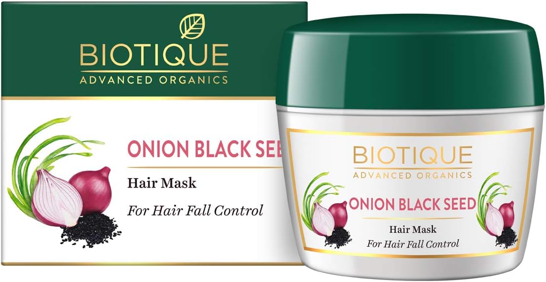 Biotique Onion Black Seed Hair Mask, Ideal For Hair Fall Control, 175g, Multi