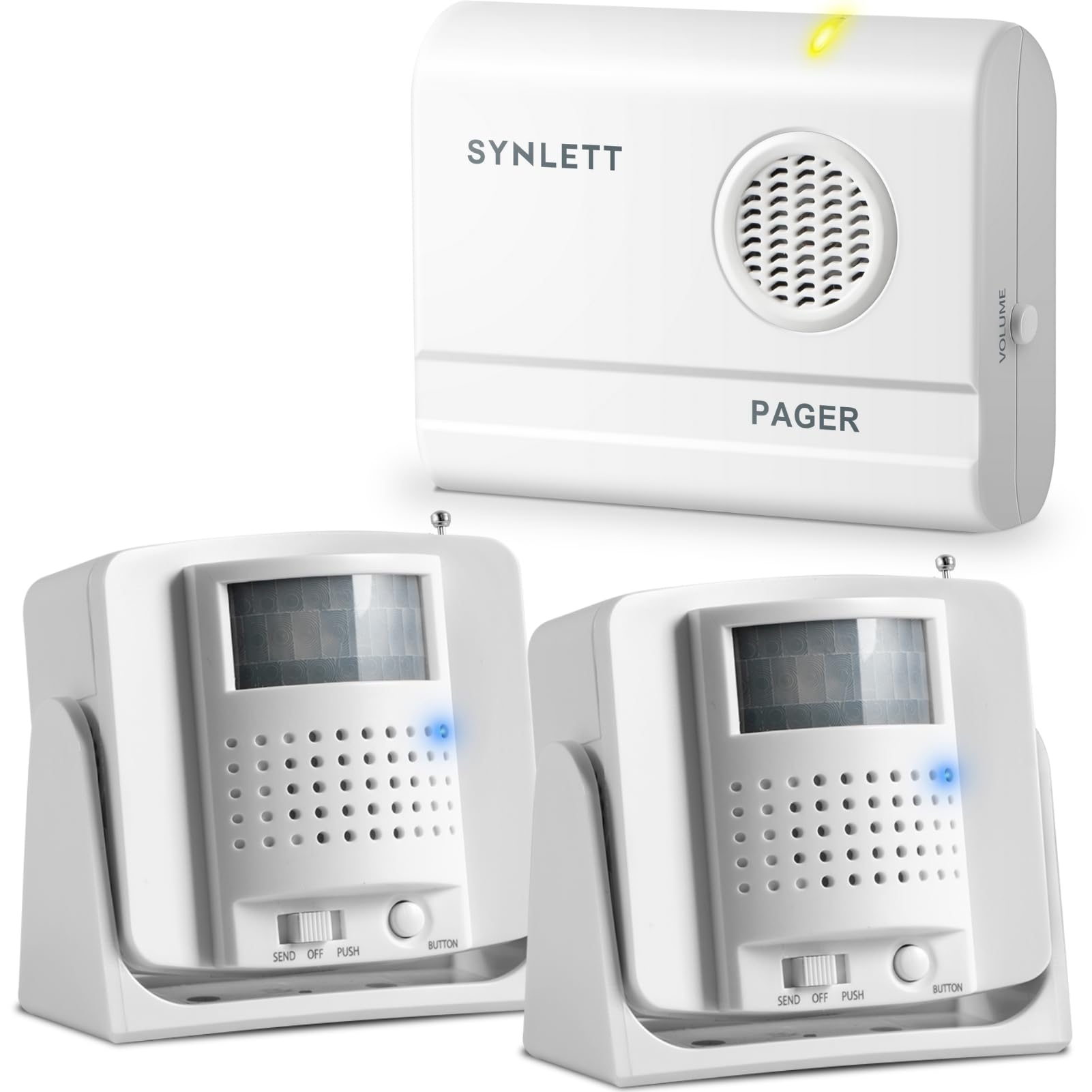Pflege-Pager mit 2 Bewegungssensoren, kabelloser Bettalarm | Pflege-Rufsystem für Senioren, Patienten und Demenzbetreuung mit zuverlässiger Bewegungs- und Bettüberwachung