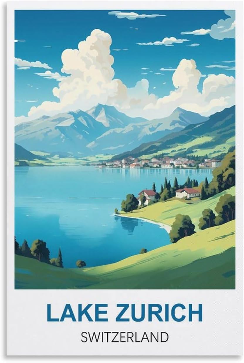 Adult Puzzle Game | Lake Zurich Switzerland 1000（38x26CM）0-Piece Jigsaw | Adult Stress Relief Toy & Educational Game