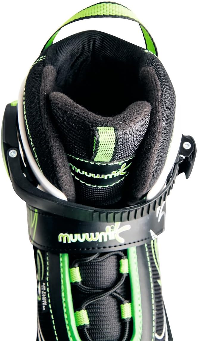 Adjustable Kids Inline Skates Green Size 37-40 by Muuwmi