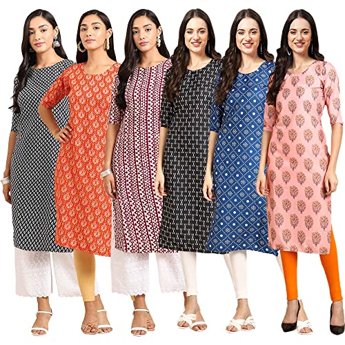 Image of Pinkmint Women's Crepe Digital Printed Straight Kurta