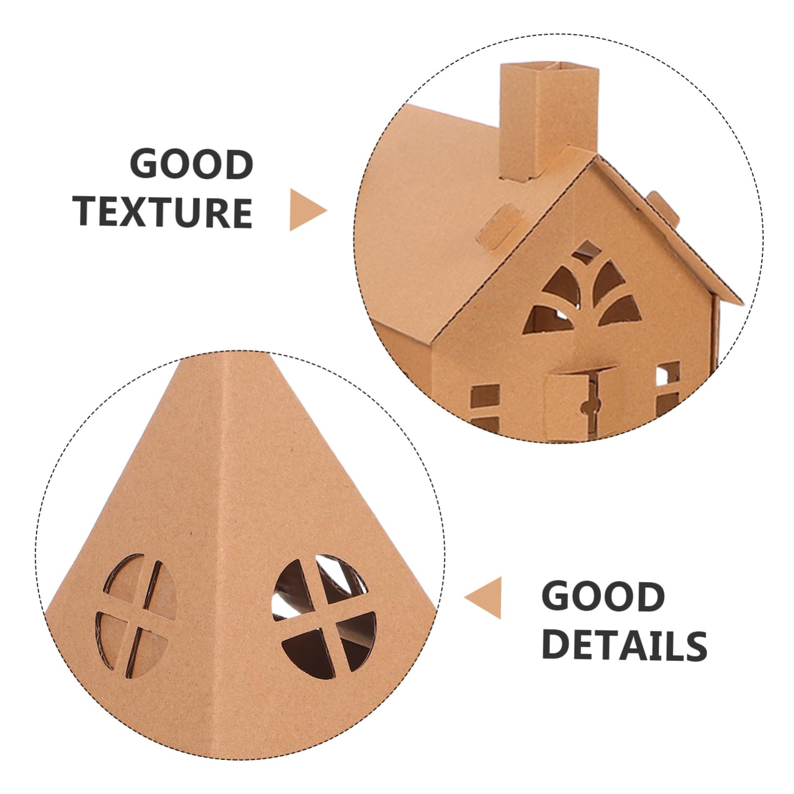 WOONEKY Kit di Artigianato in Cartone e Casa delle Bambole in Miniatura per Bambini, 3 Pezzi, Casetta di Cartone da Colorare e Assemblare, Gioco Creativo per Attività Familiari e Sviluppo