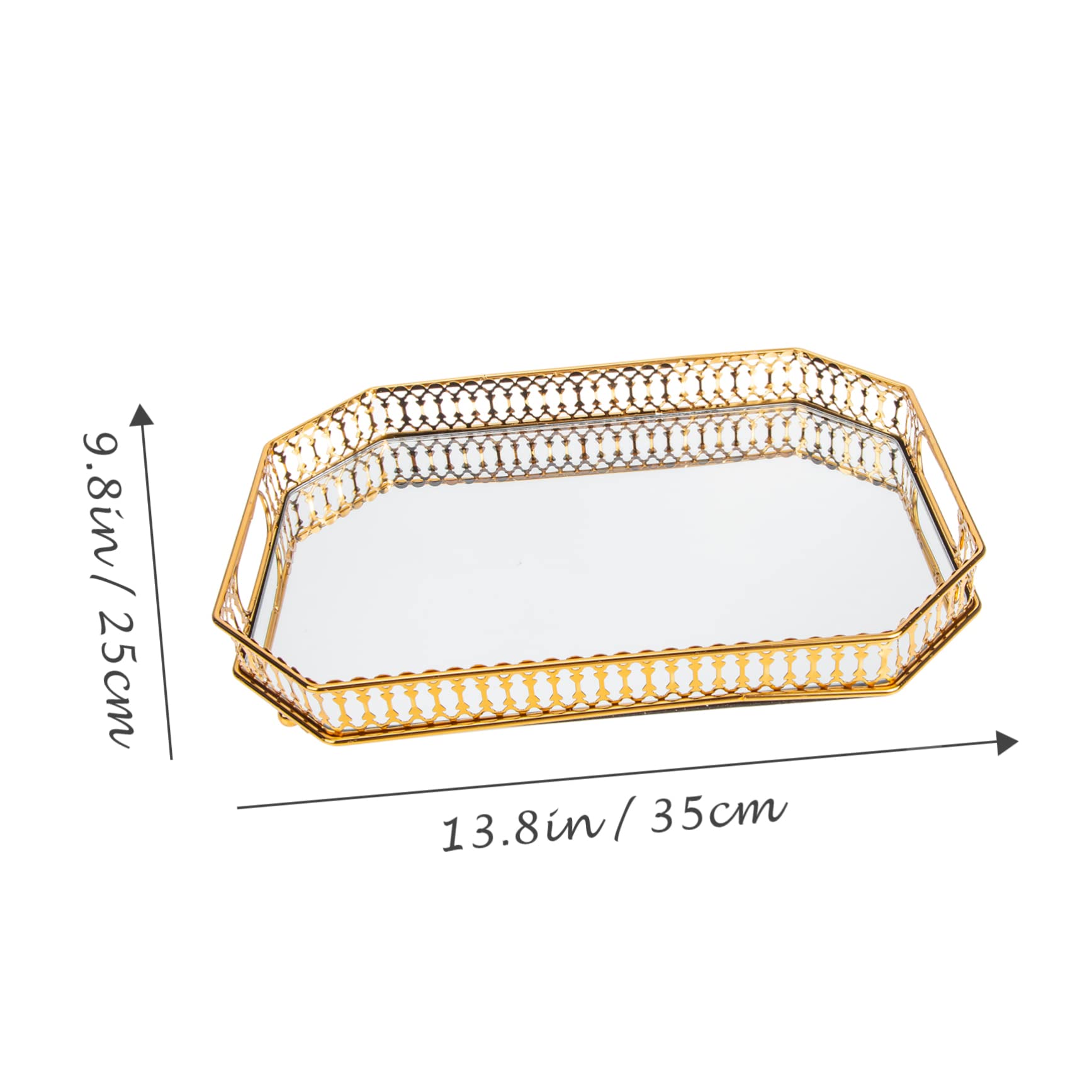 Plateau de Rangement pour Articles Divers en Métal et Verre