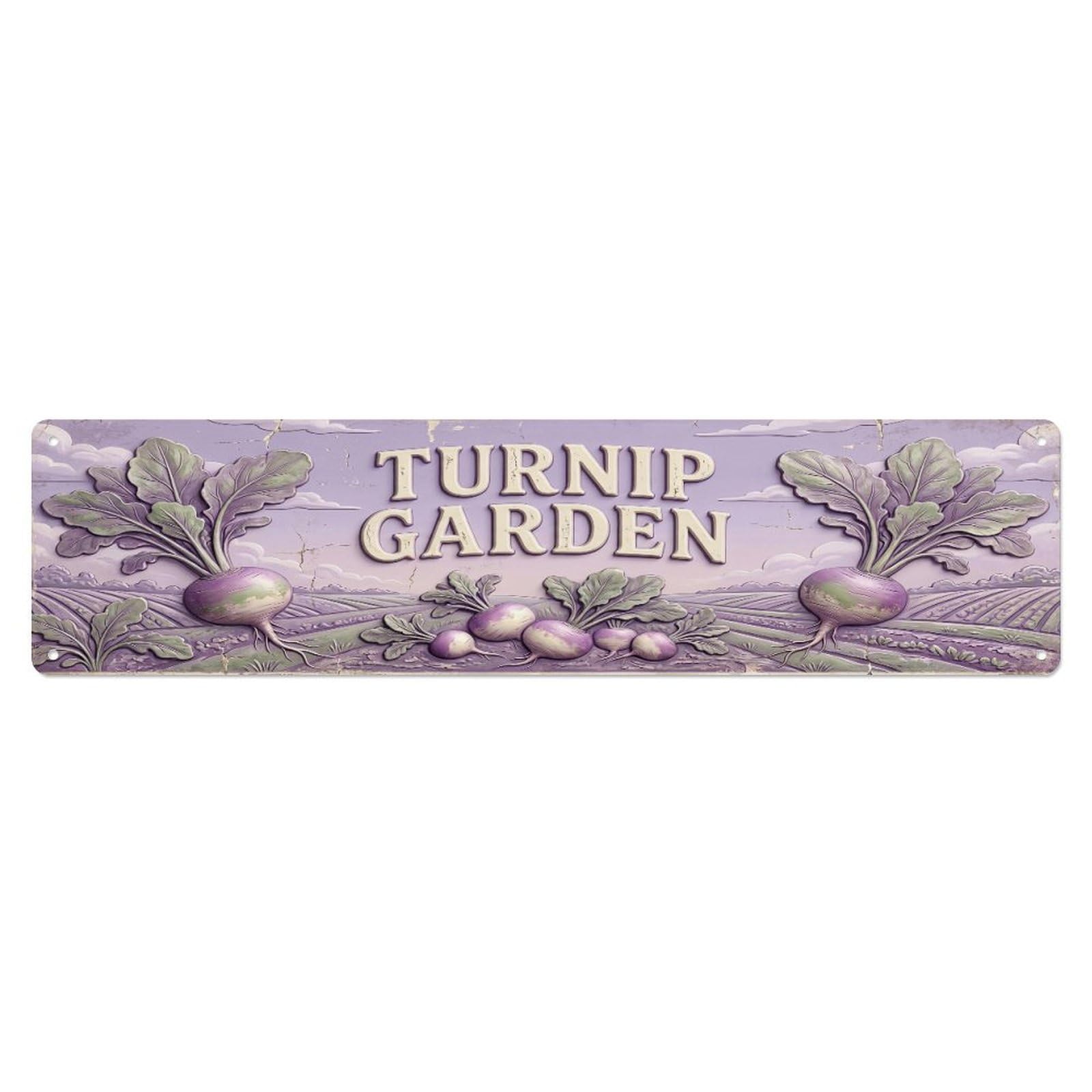 Fqcyn Style Metal Tin Sign Vintage Cottagecore Garden Turnip Garden