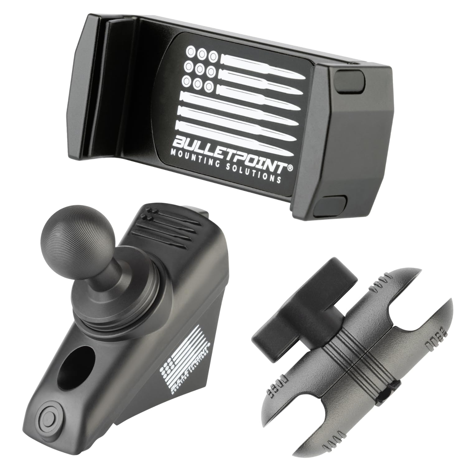 Bulletpoint A-Pillar 20mm Ball Mount Universal Phone Holder Bundle Compatible with 2018-2023 Jeep Wrangler JL 2020-2023 Jeep Gladiator