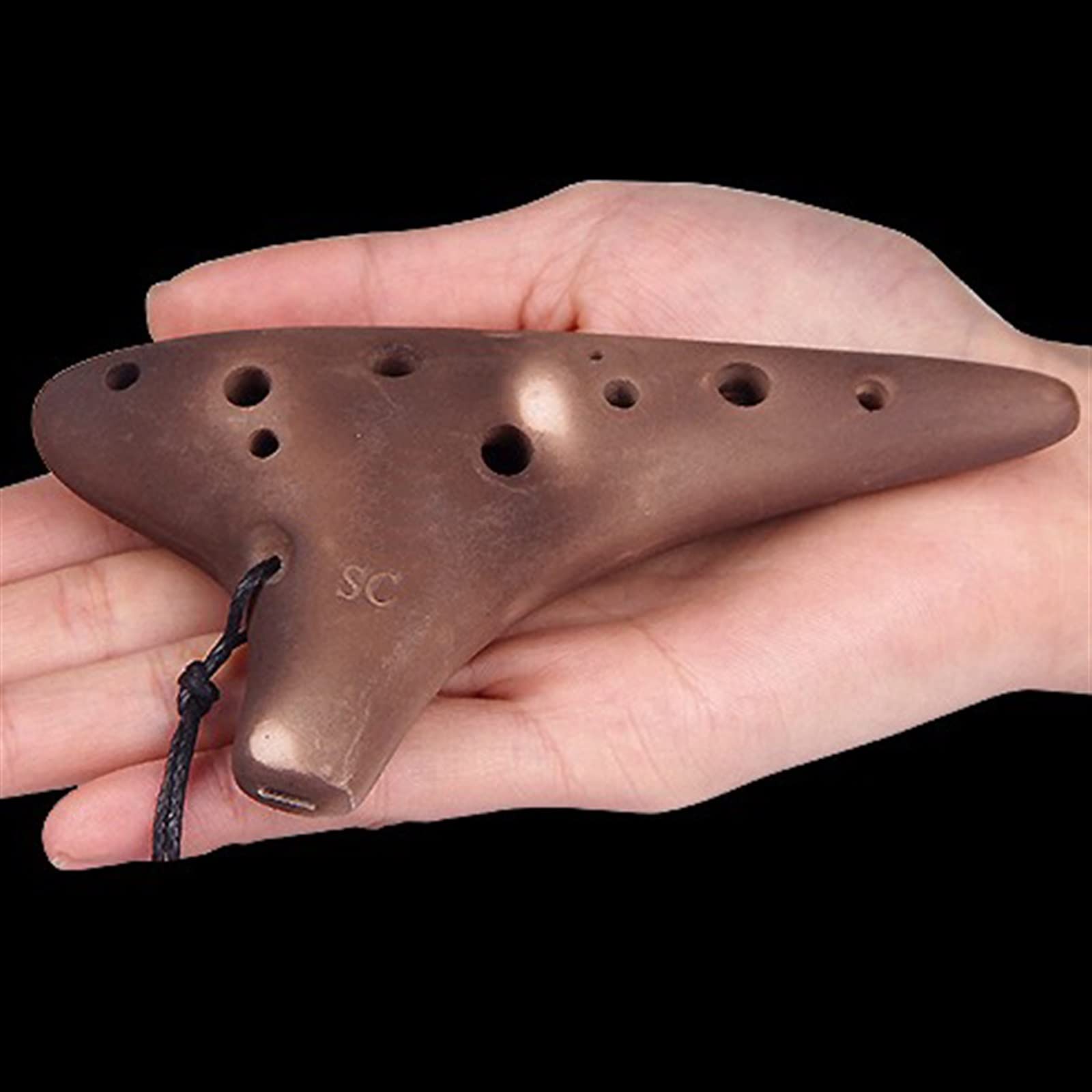 TSTS Type De Jeu Fumé 12 Trous Clé en Do Aigu (SC) Ocarina Instrument À Vent en Poterie À Douze Trous Ocarina Enfant