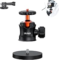 Vista 1 de UURIG BH07 - Soporte magnético para cámara con cabezal de bola de 360°, soporte de base de montaje magnético con rosca de 1/4 a 20 para GoPro