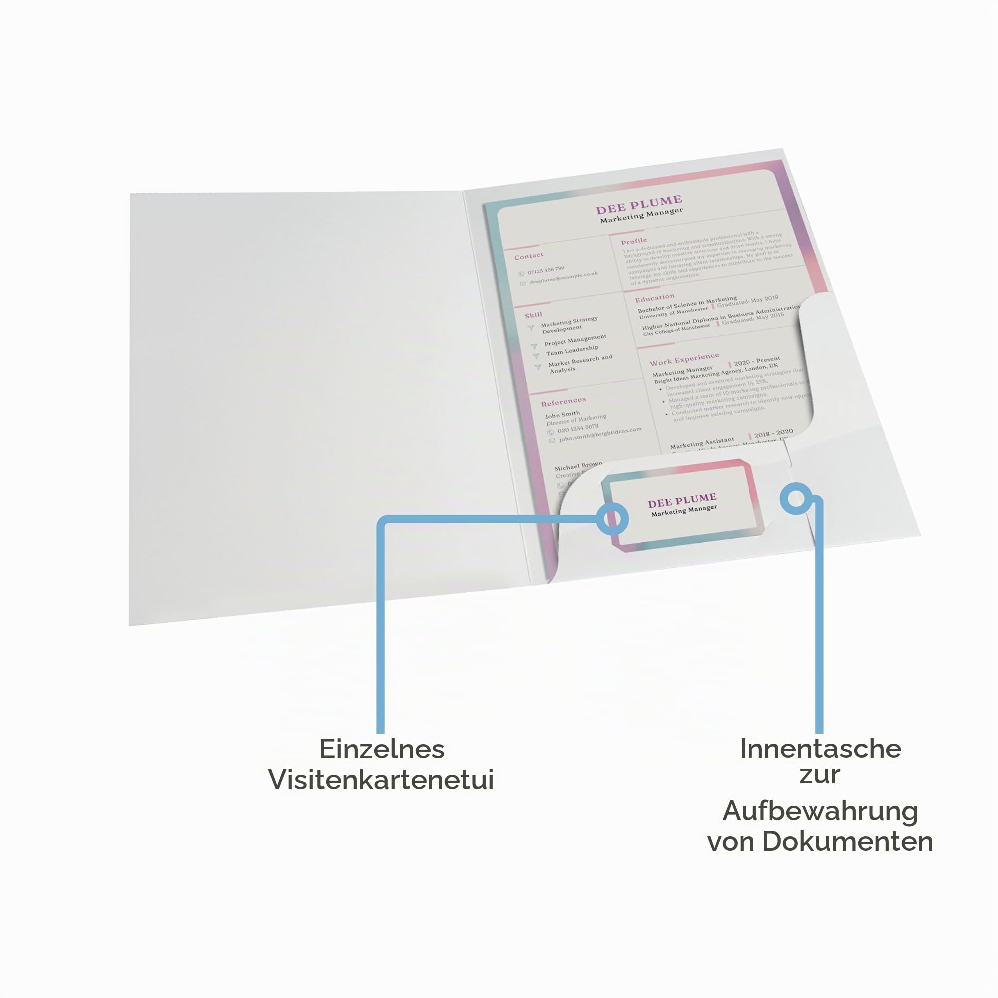 Corporate & Presentation Präsentationsmappe A4, 50 Stück, weiß-glänzend