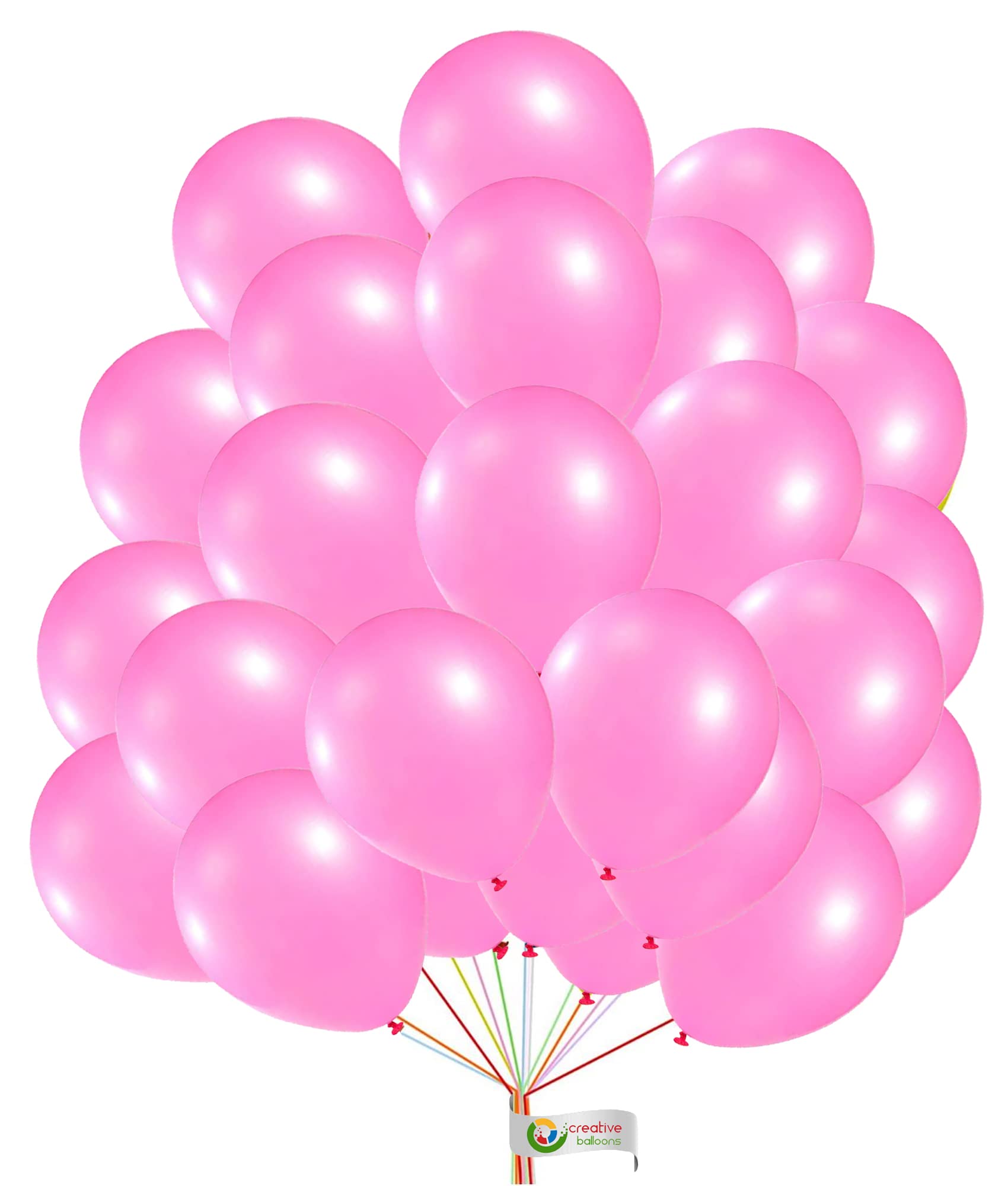 Creative Balloons Pink Metallic Balloons 5 Inch Round Mini Party Balloons for Birthday Wedding Festival Decorations Supplies Pack of 100