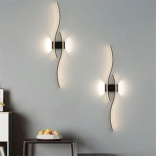 2個 LED ブラケットライト ウォールライト 玄関灯 壁掛けライト 3000/4000/6000K色温度調整 壁掛け照明 直径60cm 北欧 おしゃれ 一人暮らし シンプル 照明器具 ベッドルーム、廊下、階段の吹き抜けに適していま 寝室インテリア (2個 ブラック)