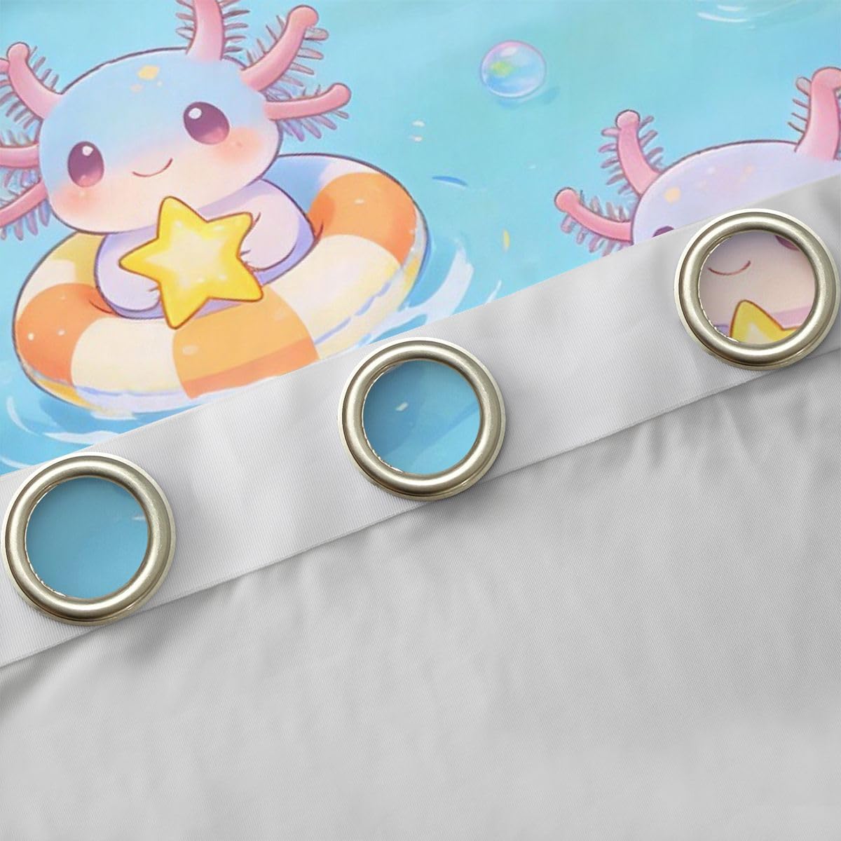 Homemissing Tende oscuranti Axolotl carine con cartone animato salamandra tende oscuranti per camera da letto soggiorno decorazioni Kawaii oceano vita marina tonalità isolanti termiche trattamenti per