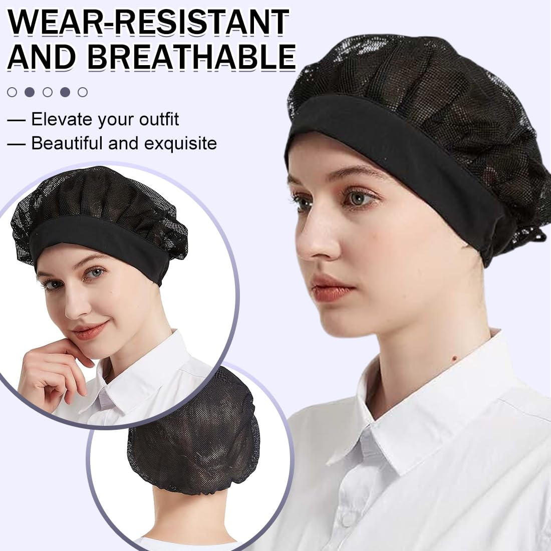 Cappelli da cuoco monouso 2 pezzi regolabile con retina per capelli riutilizzabile