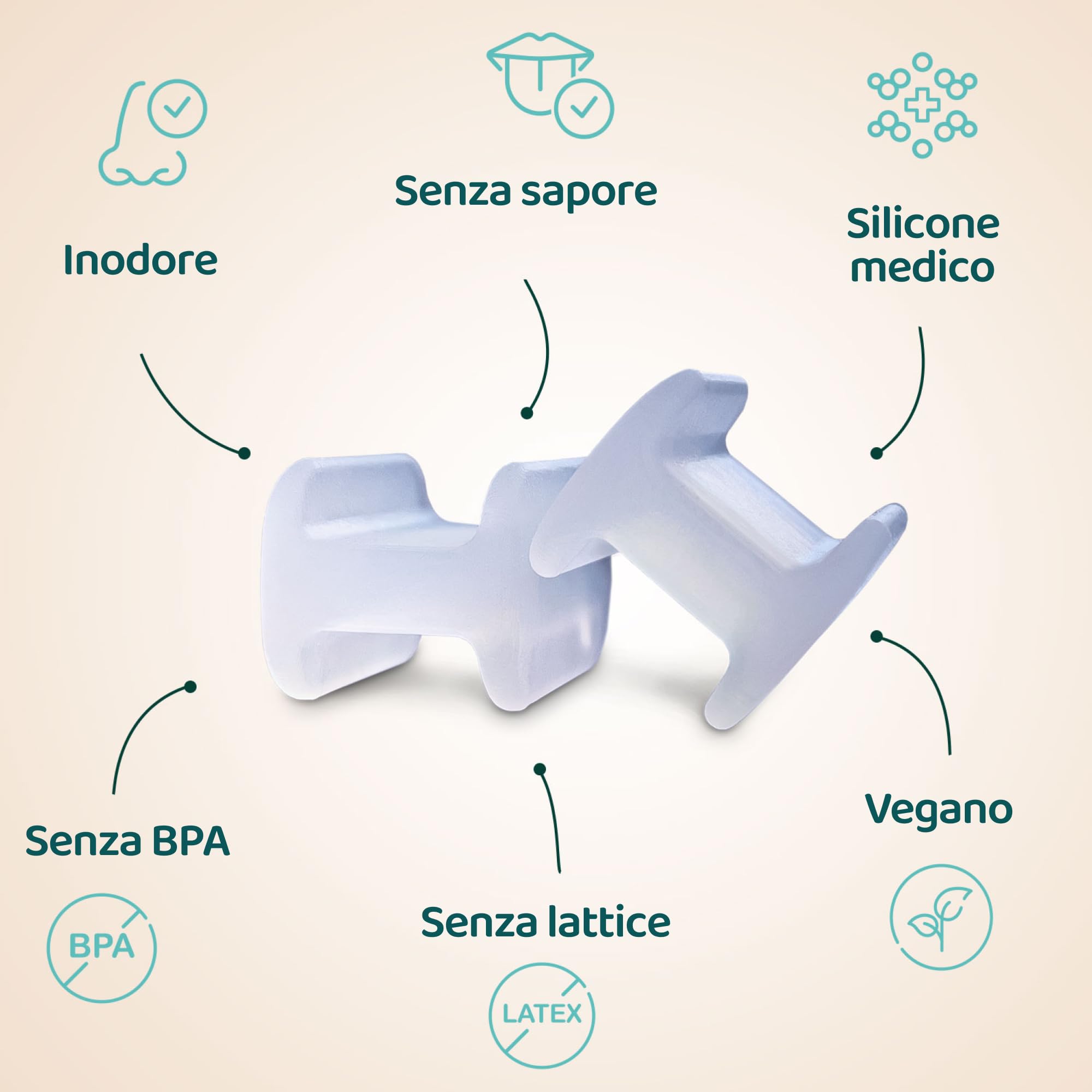 TJ Motion Aligner 2,5 cm – Rilassamento mandibolare & stimolazione del nervo vago per uomini & donne – Set da 2 in silicone medico – contro dolori a mascella, collo & nervi – senza BPA