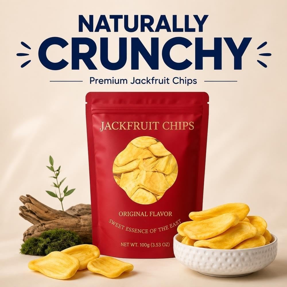 Getrocknete Jackfrucht-Chips, 250 g, knuspriger Fruchtsnack
