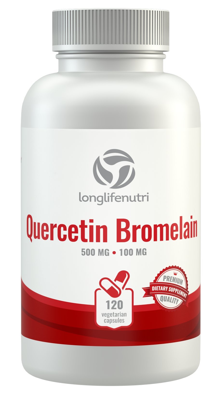 Quercetin 500mg with Bromelain 100mg 120 Vegetarian Capsules Natural