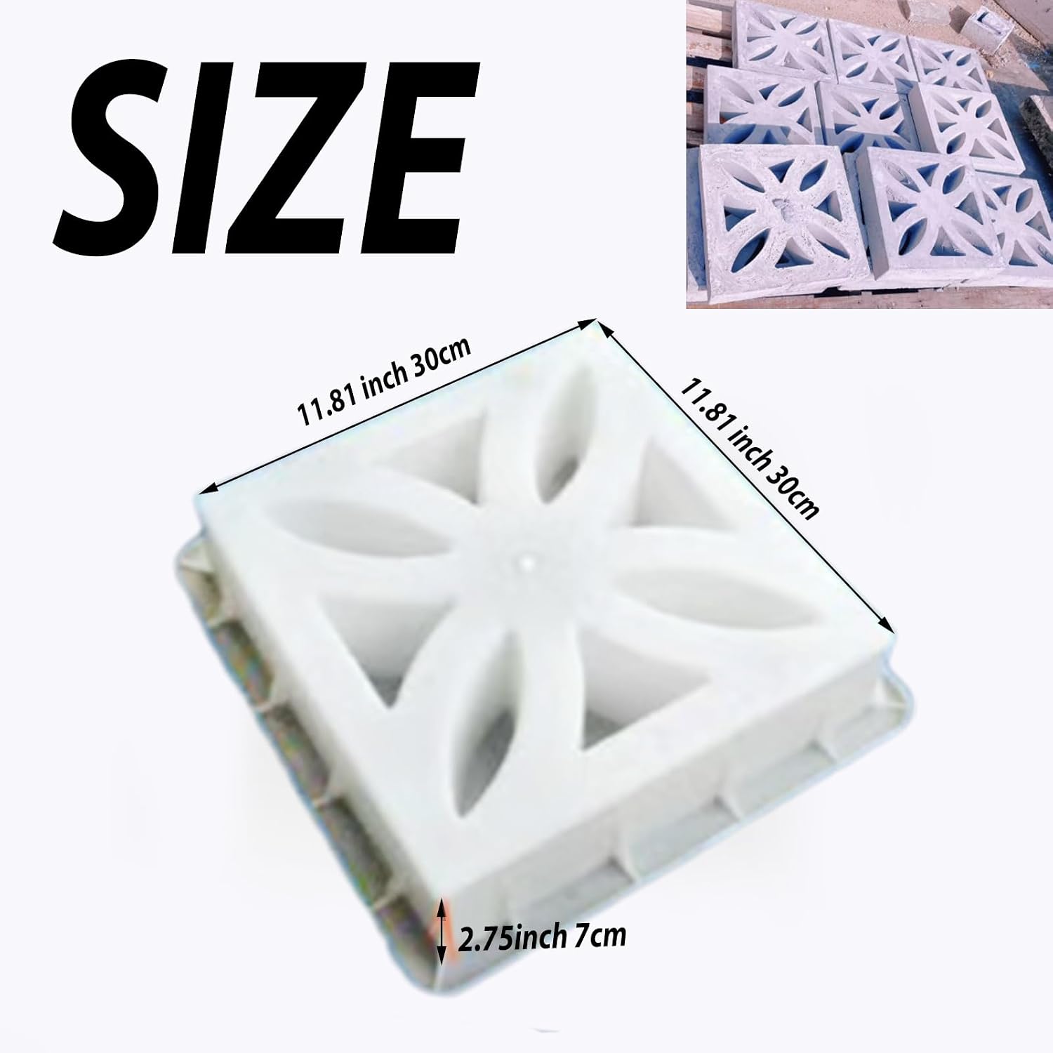 Concrete Hollow Brick Mold,Concrete Wall Block Molds,Easy Demolding Concrete Molds,Lightweight Reusable Cement Block Molding for Construction,Landscaping and Road Projects(Brick-A10)