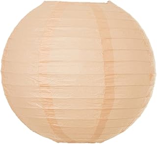 Pack of 3 Round Paper Lanterns Lamp Wedding Birthday Party Decoration (Peach, 10