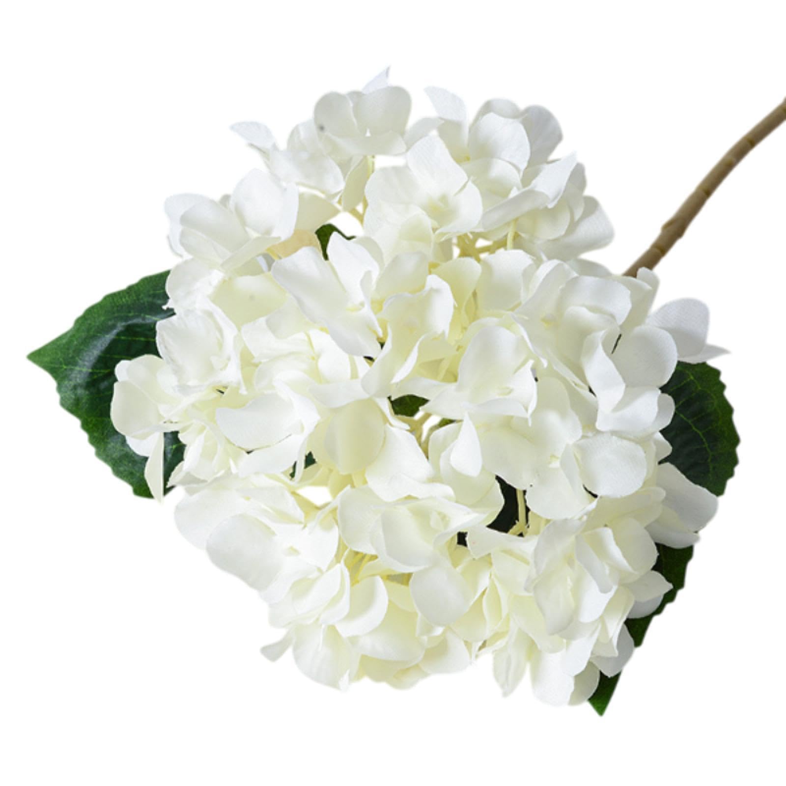 THE STYLE SUTRA 17.7inch Silk Cloth Fake Hydrangea Flower Floral Arrangement for Restaurants White-image-20
