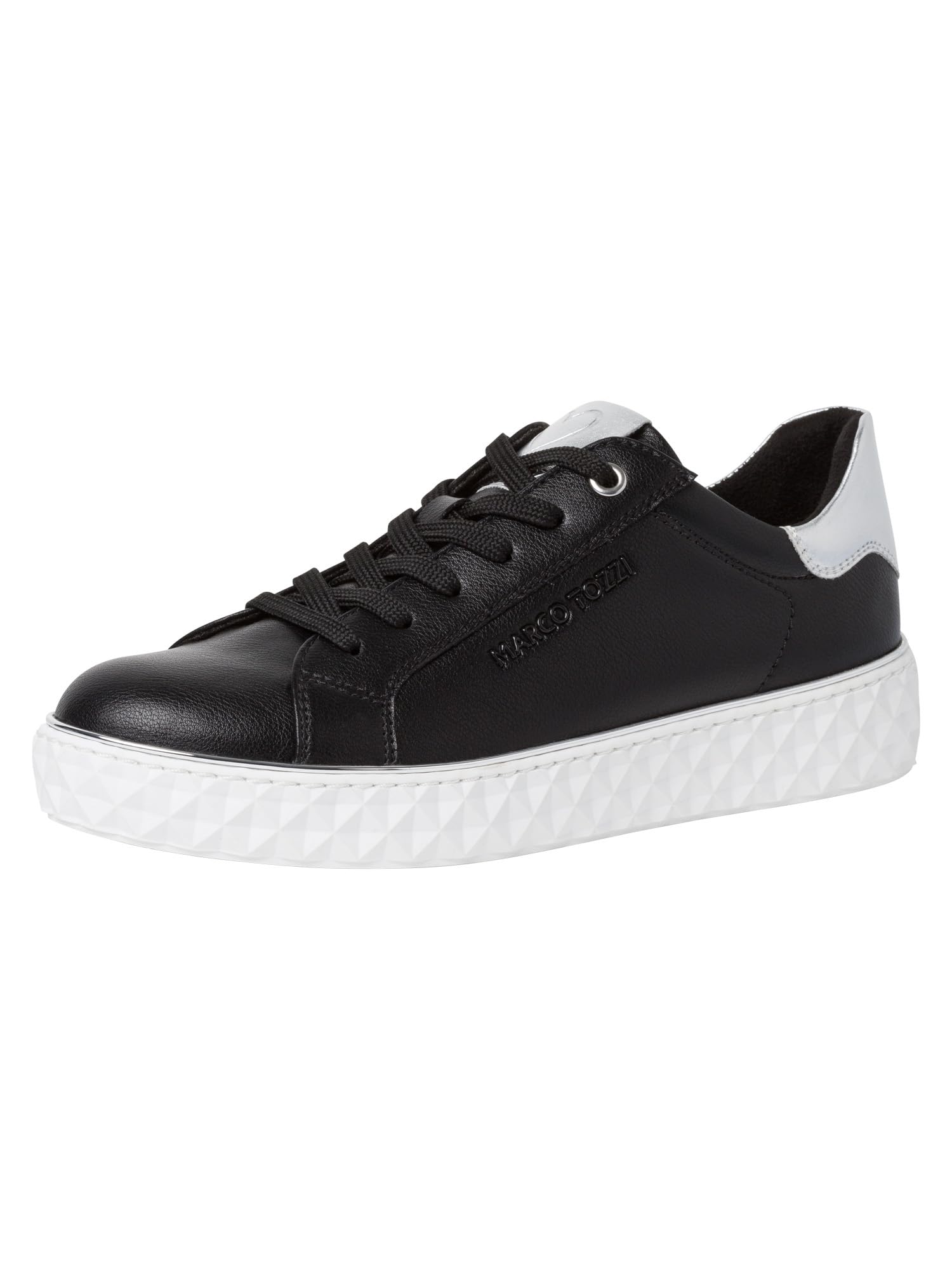 MARCO TOZZI Women's Trainers Flat Vegan Leisure, Black (Black Comb), 7 UK