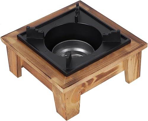 Miniatura 3 de Estink Estufa portátil de alcohol, estufa de alcohol para barbacoa, estante de madera, portátil, de mesa, barbacoa, horno, horno, utensilios de