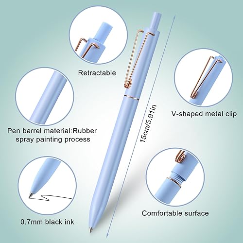 Miniatura 2 de Bolígrafos de gel, bolígrafos de tinta negra de secado rápido de 0.028 in, bolígrafos medianos de escritura suave, bonitos suministros escolares de