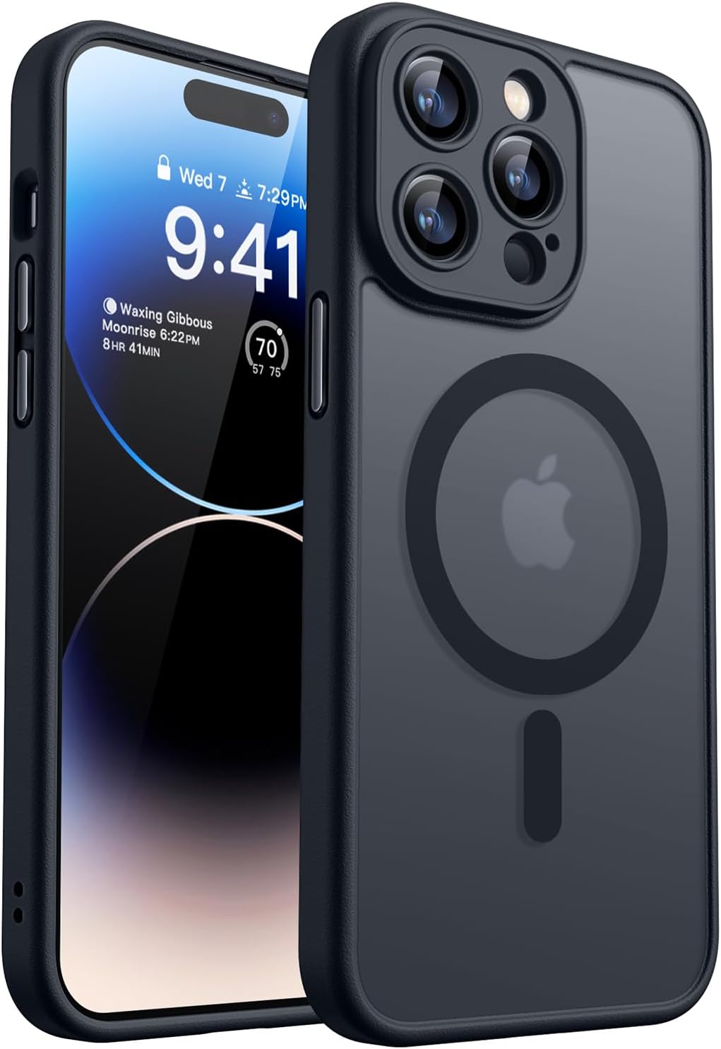 Iphone 15 Plus Coque JETech 3 En 1 Coque Mat Pour IPhone 14 6,1 Pouces Avec Lot De 2 Films De Protection D'écran En Verre Trempé, Étui Housse De Téléphone Antichoc Givrée