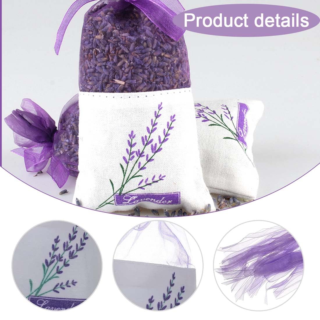 20 pièces, Sachet Lavande Vide, avec Rubans de Fils Cordon de Serrage, Sachet Tissu Parfumé Armoire Anti Mite, pour Armoire Lavande en Vrac de (Sac Vide)