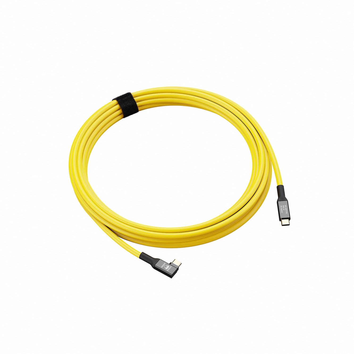 USB-C auf USB-C Kabel 90°, 5m, Gelb