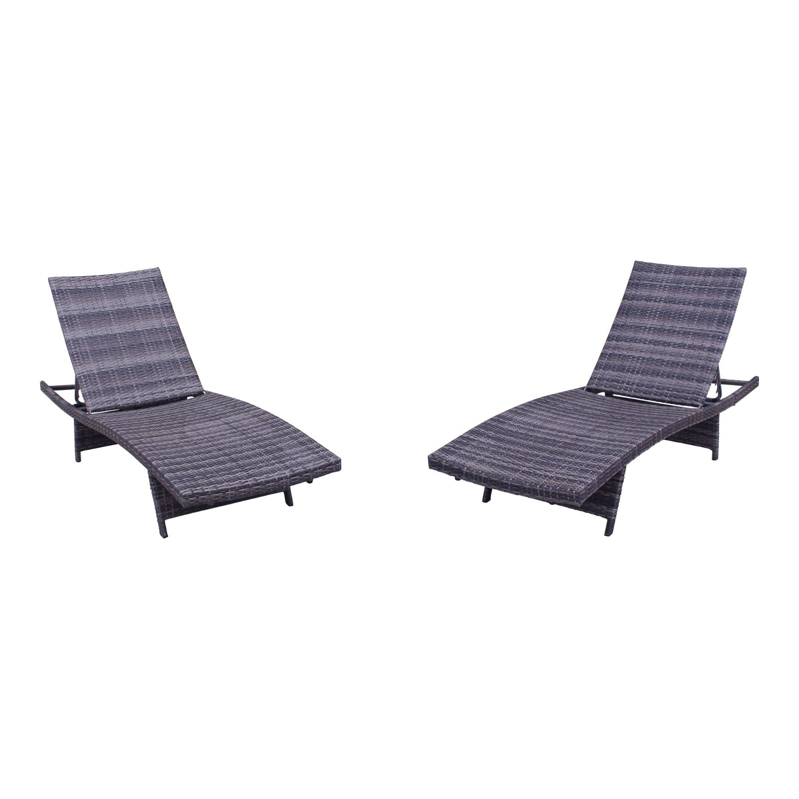 Courtyard CasualCourtyard Casual Relax Collection Wicker Chaise Lounges 2 Piece Set, Taupe