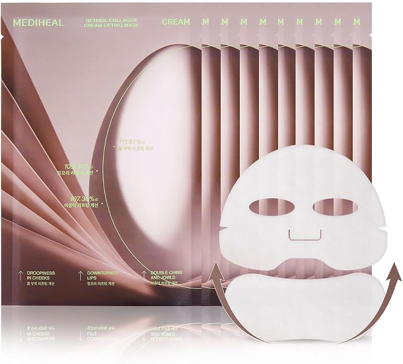 MEDIHEAL Máscara facial em creme com retinol e colágeno, Pacote com 4 unidades