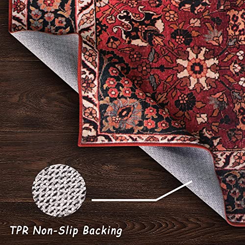 vivorug Runners for Hallways 2'x10', Non Slip Washable Rug, Carpet Runner for Kitchen Laundry Room Bedroom, Ultra Soft Rug Runner with Rubber Backing, Cherry Red/Spice