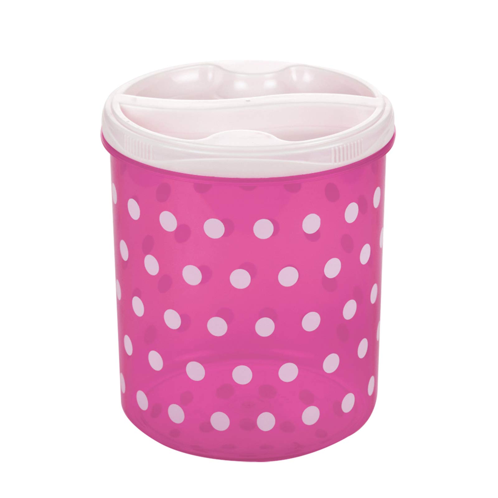 Pratap Plastic Polka Design HF Single Container, Pink, 3 liter