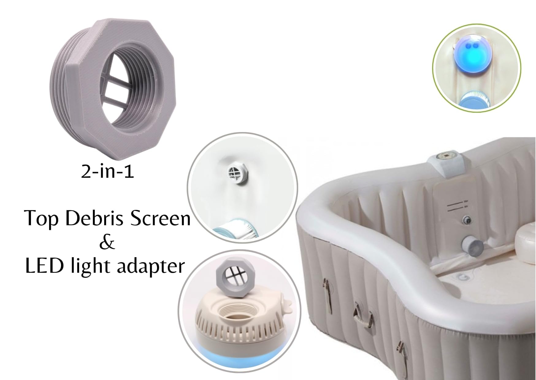 Adaptador de luz LED de alta calidad compatible con Intex-Clever Ospazia Elite Arebos Infinite Cosy Vogue Habitat (LED no incluido)