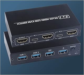 TRATOR Video Switcher HDMI KVM Switch 4 Port 4K USB Switch KVM VGA Switcher Splitter Box For Sharing Printer Keyboard Mouse KVM Switch HDMI USB Hub hdmi splitter