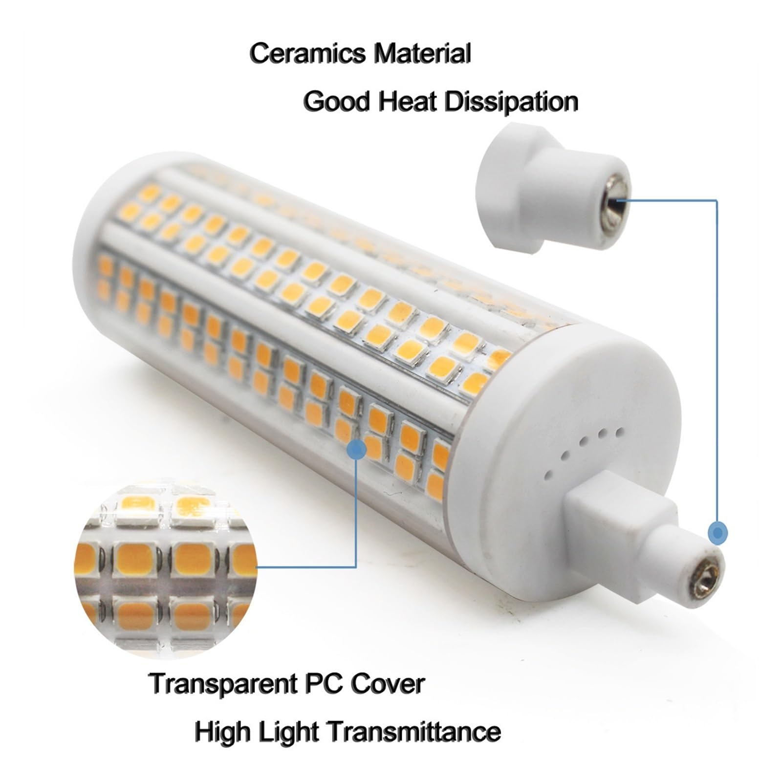 Lampadina a LED R7S 168 da 20 W, 2500 lm, sostituisce la lampada in metallo da 200 W. per interni ed esterni(Cool White 6000K)