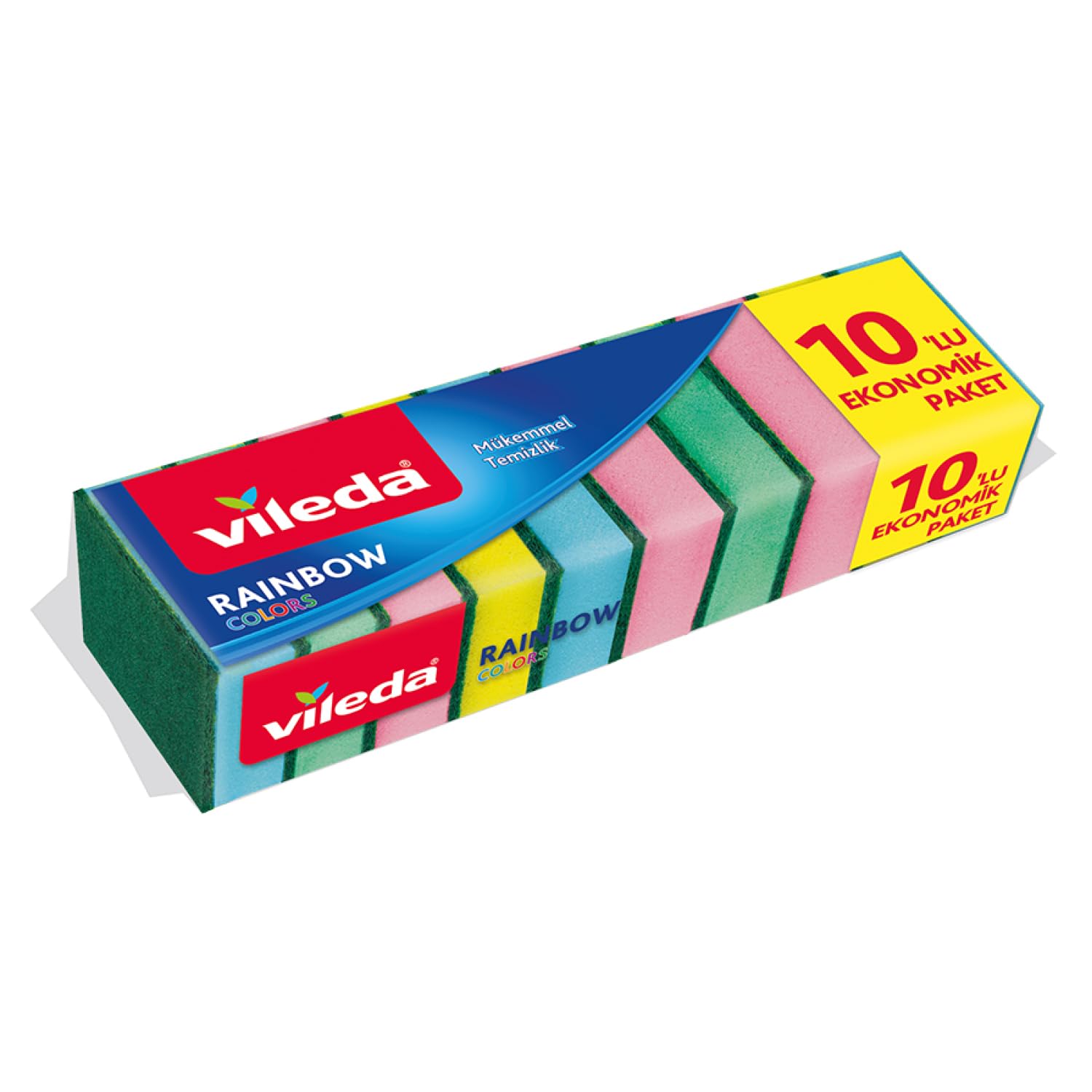 Vileda Ekonomik Bulaşık Süngeri, 10'lu Ekonomik Paket, Rainbow