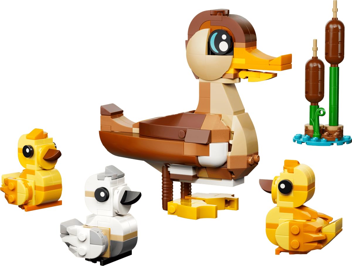 Creator Duck Family Building Set – 262-Piece Animal Toy with Posable Mother Duck & 3 Ducklings, Cute Play & Display Model, Gift for Kids – 40885