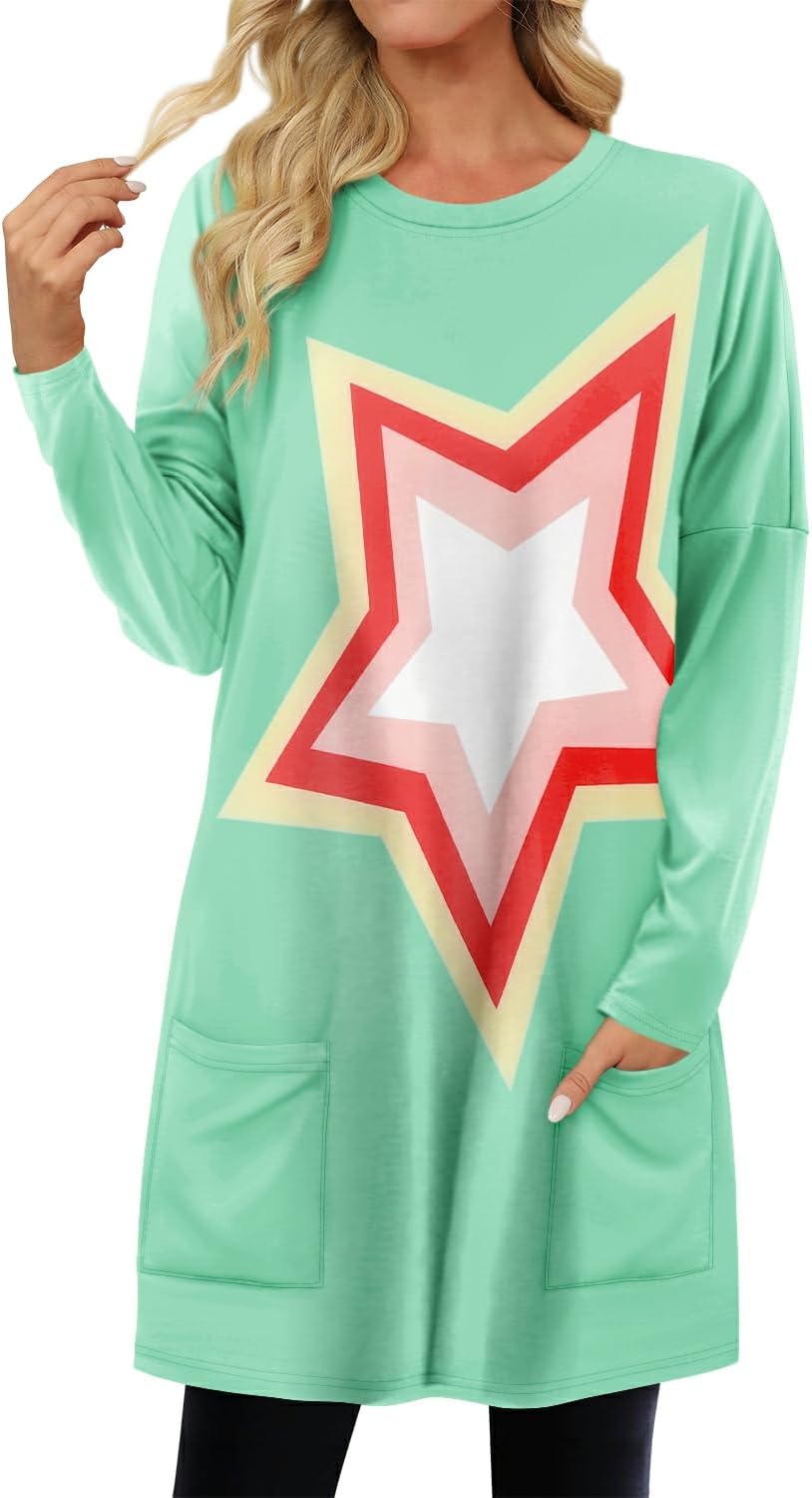 KISSMODA Womens Casual Tunic Tops for Leggings Long Sleeve Fall Shirts with Pockets - Image 4