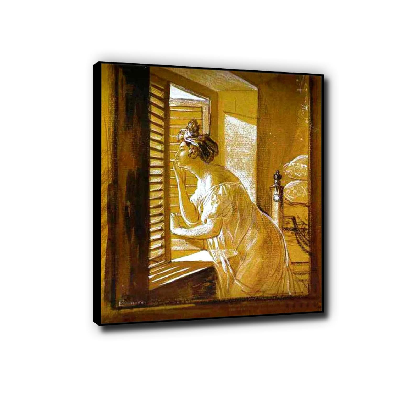 LXURY Karl Bryullov zdjęcia Włoszka dmuchanie pocałunek słynna sztuka ścienna wydruk na płótnie plakat artystyczny do dekoracji wnętrz 40x50cm czarny oprawiony
