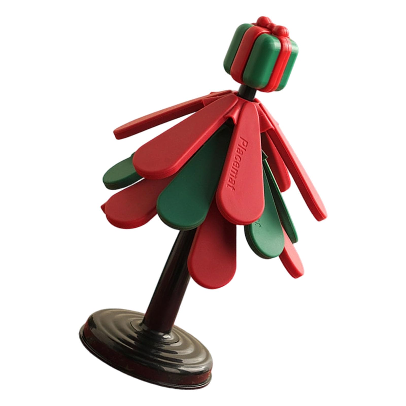 Xjdzineq Holiday Heatproof Coasters ABS PVC Christmas Tree Trivet for Dining Table Hot Utensils Bowls Decorative Pad Christmas Tree Silicone Pad